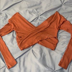 Long sleeve criss cross shirt